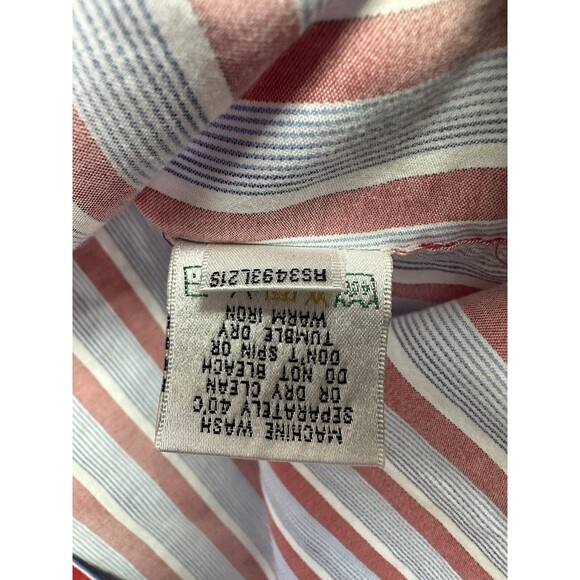 Bugatchi All Cotton Button Front Shirt Mens XL Shaped Trim Fit Stripes Red Blue - Picture 5 of 10